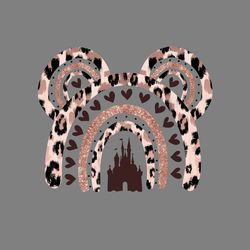 leopard mouse rainbow vacation design png