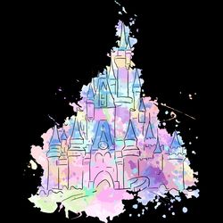 magic kingdom watercolor castle png digital download files