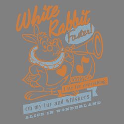 retro alice in wonderland white rabbit faster svg