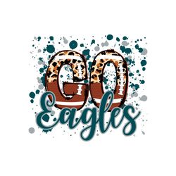 leopard football splatter go eagles svg