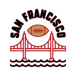 retro san francisco bridge football svg digital download