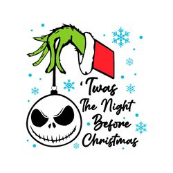 the night before christmas grinch hand svg