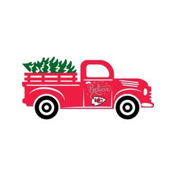 christmas tree truck believe kansas city chiefs logo svg