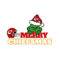 funny grinch merry chiefsmas kansas city chiefs helmet svg