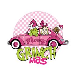retro pink merry grinchmas png