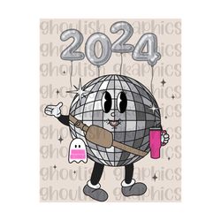 2024 disco ball new years stanley tumbler inspired belt bag png sublimation design download boujee bougie holiday retro