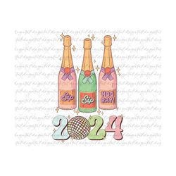 happy new year 2024 png, retro new year png, disco new year png, funny new year png, disco ball png, happy new year clip