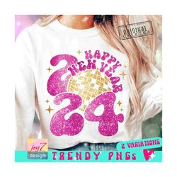 happy new year 2024 glitter png new year&39s eve pink glitter designs png groovy disco ball 2024 png new year png retro