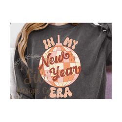 new years party shirt design, retro new years png, in my new year era sublimation dtf image, retro disco ball 2024 new y