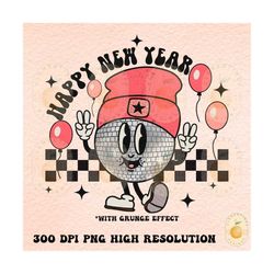 retro happy new year png-png,retro disco ball png,2023 png,kids new years png,retro holiday png,cute new years png,trend