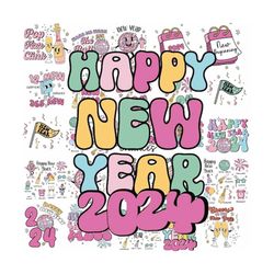 25 design happy new year png bundle 2024 disco ball nye wake me when the ball drops new years eve same hot mess cheers d