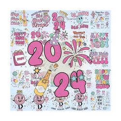 25 png happy new year png bundle 2024 disco ball nye wake me when the ball drops new years eve same hot mess cheers desi