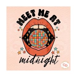 meet me at midnight png-new year png,disco ball png,y2k png,y2k new year png,2024 png,trendy png,retro png,pocket design