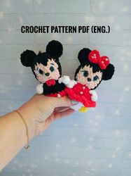 mickey mouse & minnie mouse amigurumi crochet pattern (pdf) (english)