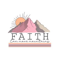 retro faith can move mountain svg