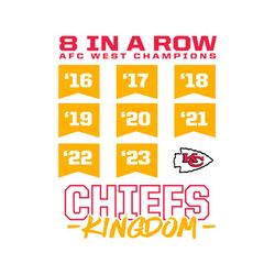 8 in a row afc west champions chiefs kingdom svg