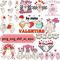 14 bundle valentine's day ghost shirt svg, be my boo svg, will you be my boo, valentines day sublimation, girl ghost png