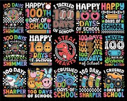 100 days of school png bundle, 100th day of school png, 100 days png, teacher png, school png, sublimation design, digit