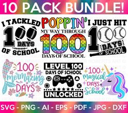 100 days of school svg bundle, 100th day of school svg, 100 days svg, teacher svg, school svg, school shirt svg, sports