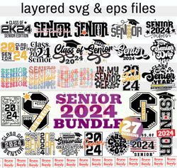 class of 2024 svg| senior 2024 svg bundle (27 designs)| 2k24 senior year shirts png gifts for girls & boys| high school