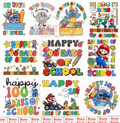 Designs 100 Days Of School Cartoon PNG Bundle, Happy 100 Days Of School, School Png, Boy Girl Cartoon, 100 Days Of Schoo