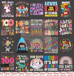 100 days of school png bundle, 100 days of school cartoon png, happy 100 days of school png, school png, boy girl cartoo