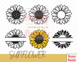 sunflower svg,floral,bundle,t-shirt,vinyl,vector,graphic,cricut,silhouette,digital,commercial use,instant download_cf13