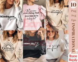 boho motivational svg png bundle | self love svg bundle l inspirational sleeve sweatshirt design svg bundle | empowered