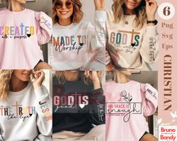 boho christian svg png bundle, religious svg, sleeve sweatshirt design svg, bible verse svg, psalm svg, jesus svg, god s