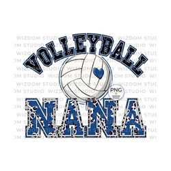 volleyball nana png image, volleyball leopard blue design, sublimation designs downloads, png file