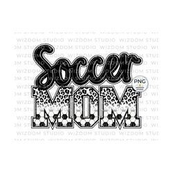 soccer mom png image, black gray leopard soccer mom design, sublimation designs downloads, png file