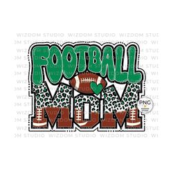 football mom png image, football leopard groovy green design, sublimation designs downloads, png file