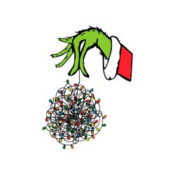 christmas light grinch hand svg