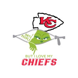 grinch i hate people but i love my chiefs svg