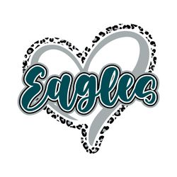 eagles heart leopard pattern svg digital download