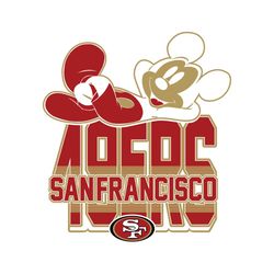 mickey mouse and san francisco 49ers football team svg