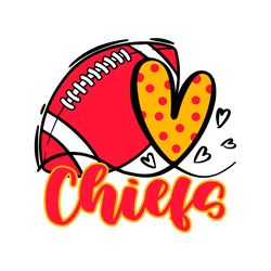 chiefs heart football svg digital download