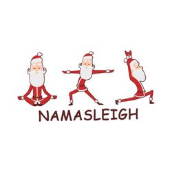 namasleigh yoga santa christmas svg