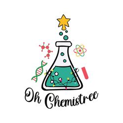 retro oh chemistree teacher christmas svg