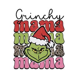 vintage grinch christmas santa svg