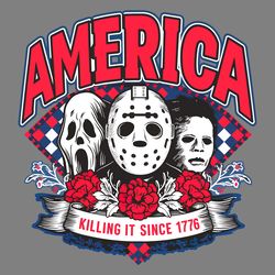 floral america killing it since 1776 horror movie png