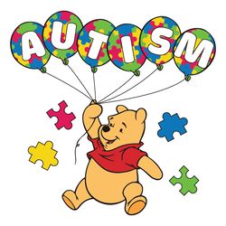 winnie the pooh autism bear balloon svg digital download files