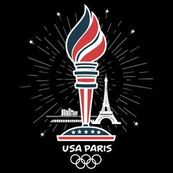 red white and blue olympics usa paris svg