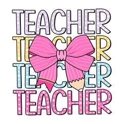 teacher pink coquette pencil bow svg digital download files