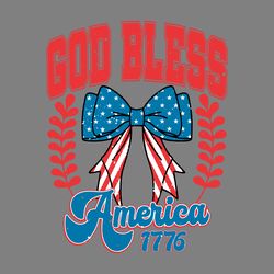 god bless america 1776 patriotic bow svg