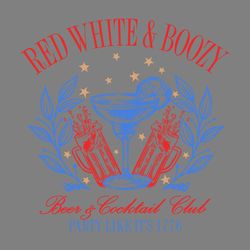 red white and boozy beer and cocktail club svg