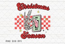 christmas season png file, retro merry christmas sublimation, skull skeleton hand design, instant digital download