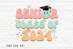 retro senior class of 2024 png file, graduation sublimation, senior 2024 , back to school, instant digital download