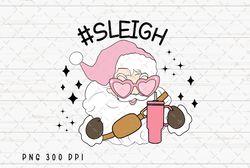 sleigh png file, retro santa claus christmas sublimation, bougie pink santa design, bougie stanley cup png, instant digi