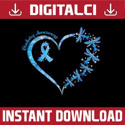 in november we wear blue cure diabetes awareness love heart png, diabetes awareness blue png, digital download